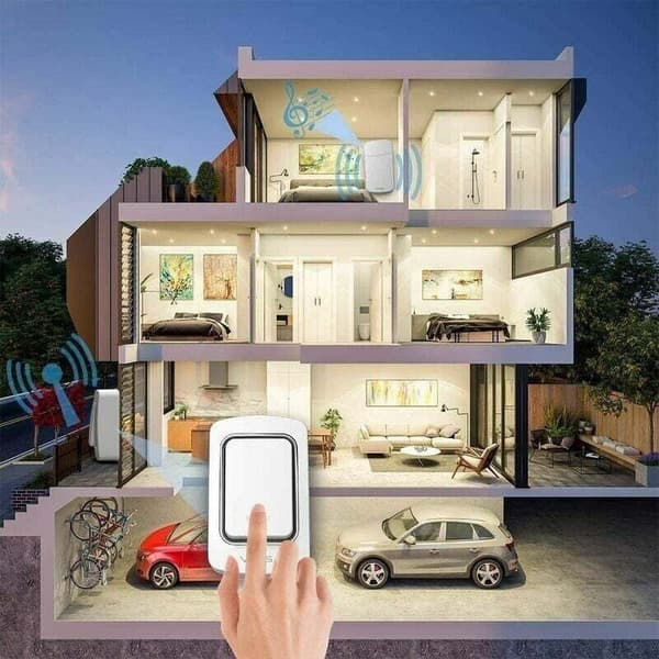 Wireless Self-Powered Doorbell, 200m Range, 38 Melodies, 3 Volume Levels, Easy Installation
