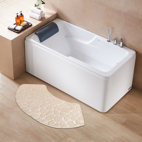 Soft Washable Microfiber Bathroom Mat, Non-Slip Curved Design, 30.5 x 99.1 cm
