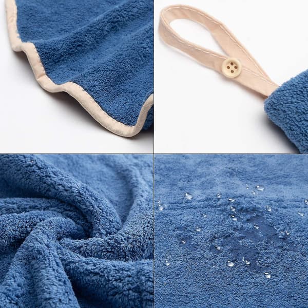4-pack Hanging Towels with Hanging Loop, Absorbent Coral Fleece Bathroom Towels [DB]