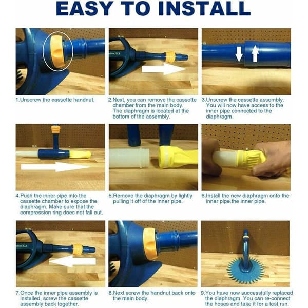 W69698 Pool Membrane Compatible with Zodiac Baracuda G3 G4 with Retaining Ring W81600 (2 Pieces)