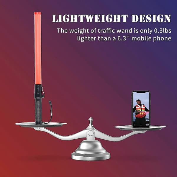 2-pack 21 tums signal LED-ljus för trafiksäkerhet, trafikstavar för parkeringsguider