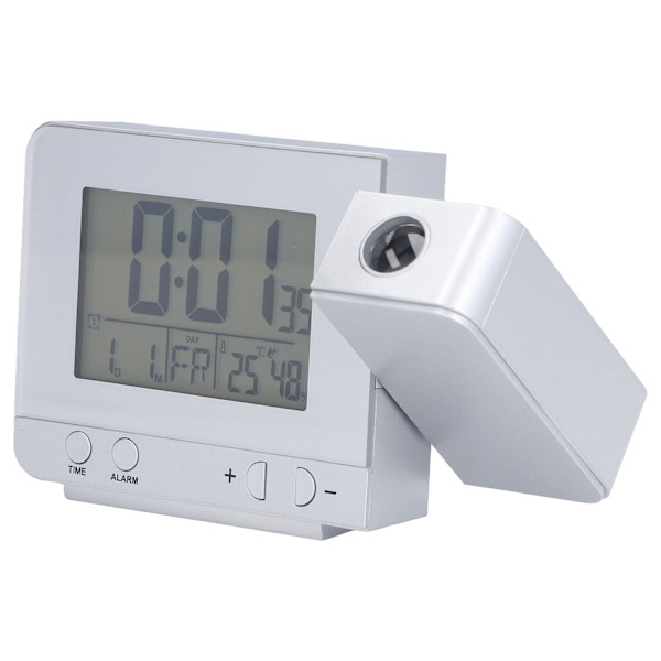 Projection Alarm Clock Backlit LED USB Charging Multifunctional Clock with Time Temperature Projection