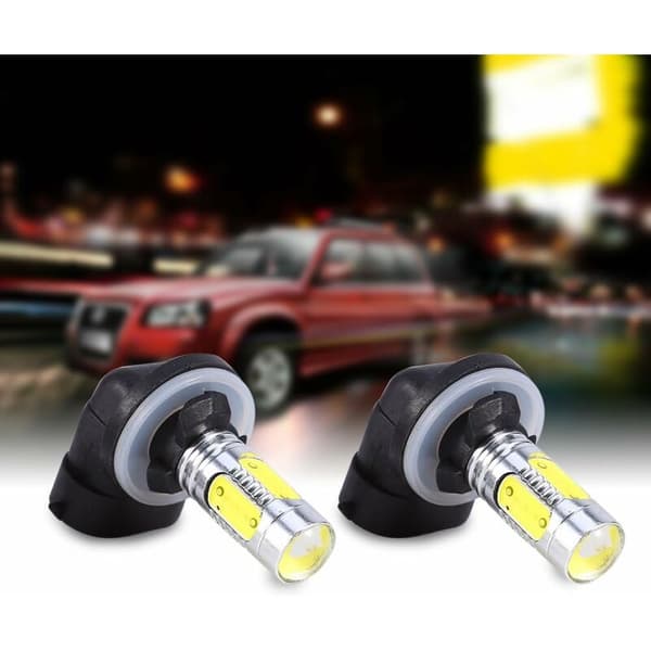 2 stk bil lastebil LED tåkelys DRL pærer H27W/2 881 hvit 5 COB 7.5W 6500K HID