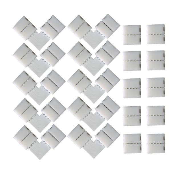 2 stk Splitterkabel 1 til 2 RGB LED-30cm, Hvit