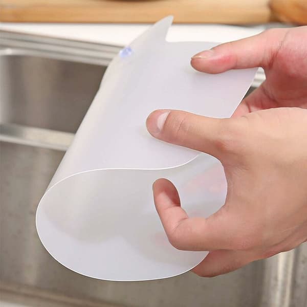 Silicone Splash Guard with Suction Cups for Kitchen and Bathroom Sinks (Transparent) - MODOU