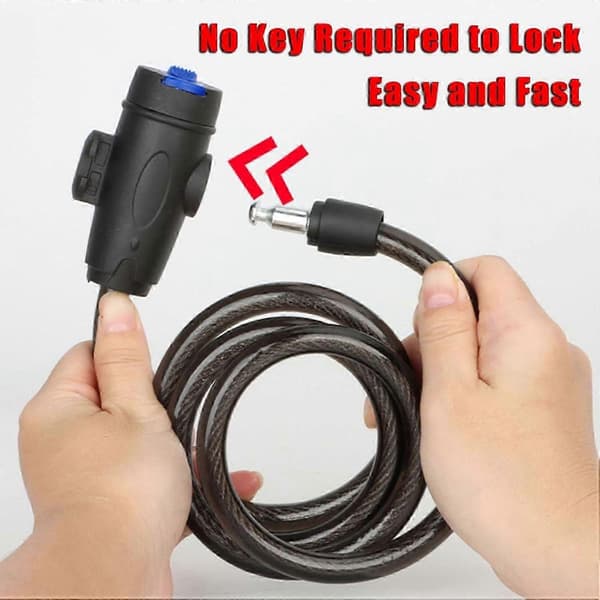 Bicycle Lock Amelia 3 2018, 110cm/1cm Security Bicycle Cable Lock With Mounting Bracket For Bicycle [DB]