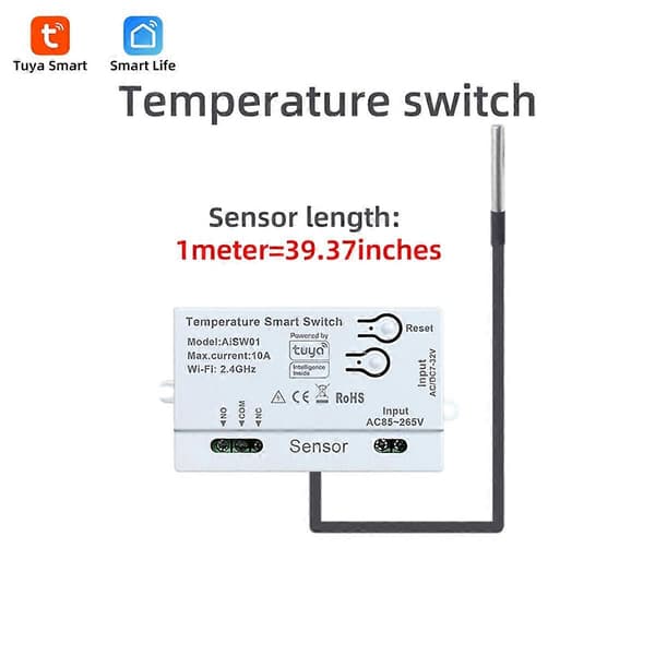 Tuya WiFi Temperatursensor 2.4G WiFi Temperatursensor Smart med Temperatur Vit B Hvid White B