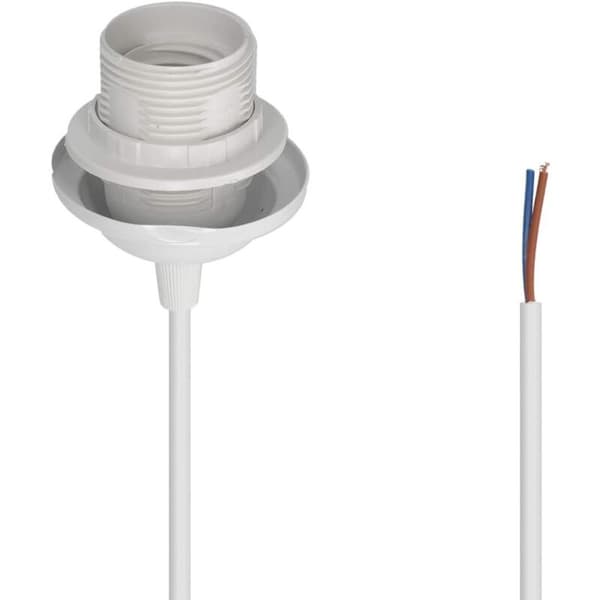 2x Elkabel til Lampe - Kabel med E27 Fatning og Monteringsring - Loftlampe Pendel
