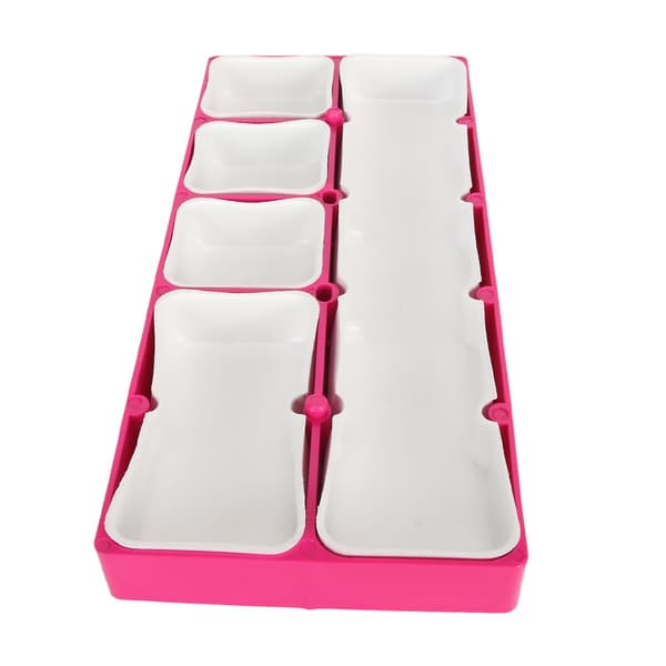Watch Parts Storage Box 5 Compartments Portable Dustproof Multifunctional Watch Screw Organizer Rose Red