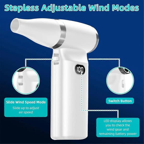 Compressed Air Duster, 110000RPM Electric Duster, Keyboard Cleaner for Office, Rechargeable No Canned Air Duster B