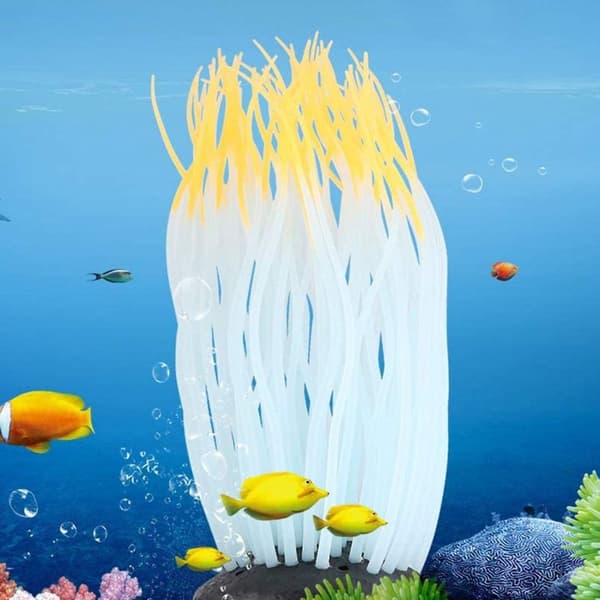 Simulering Kunstig Silikon Lys Sjøanemone Oransje KLB
