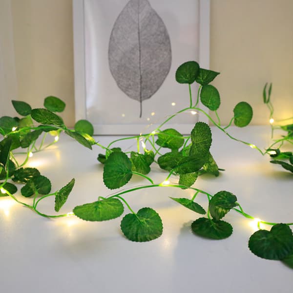 #LED-lyssløyfe 2M Soveromsfest Dekorasjon Kunstig Blomsterranke#