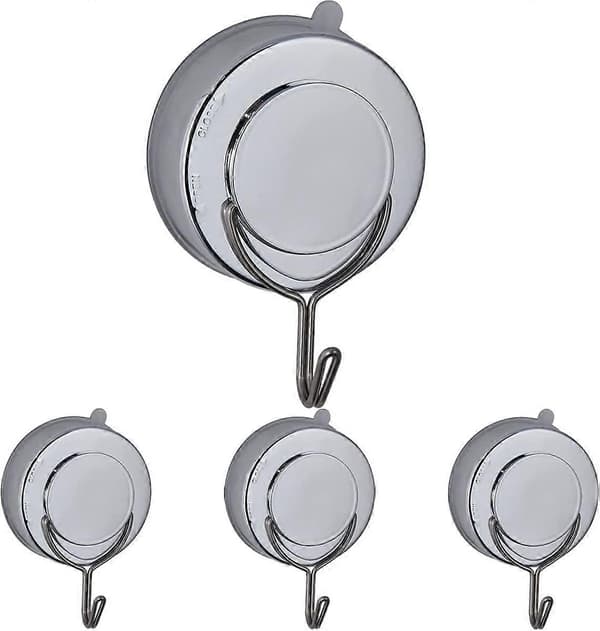 Removable Suction Cup Hooks Heavy Duty, Wall Hooks Attach to Kitchen Door Back Window, Suction Cup Shower Hooks for Bathroom Hanging Bathrobe Towel