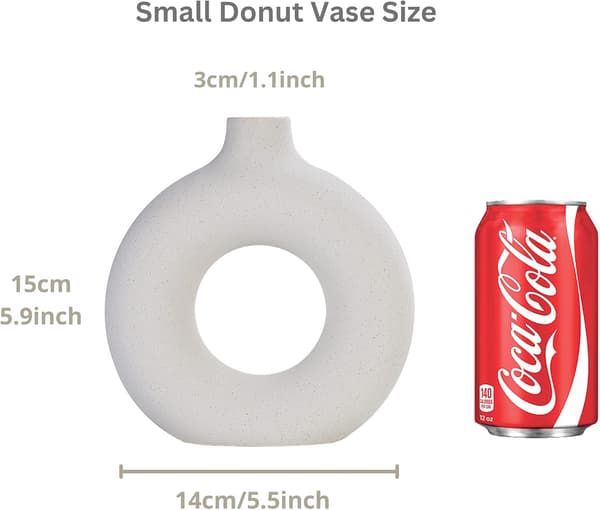 Liten Vit Munkvas Keramisk Vas För Pampasgräs, Rumsdeko Boho Hem Mini Vas Ornament Estetisk Dekor Vardagsrum S