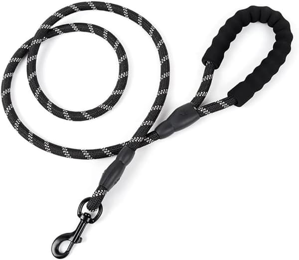 Rope Dog Leash with Soft Padded Handle and Reflective Threads Dur