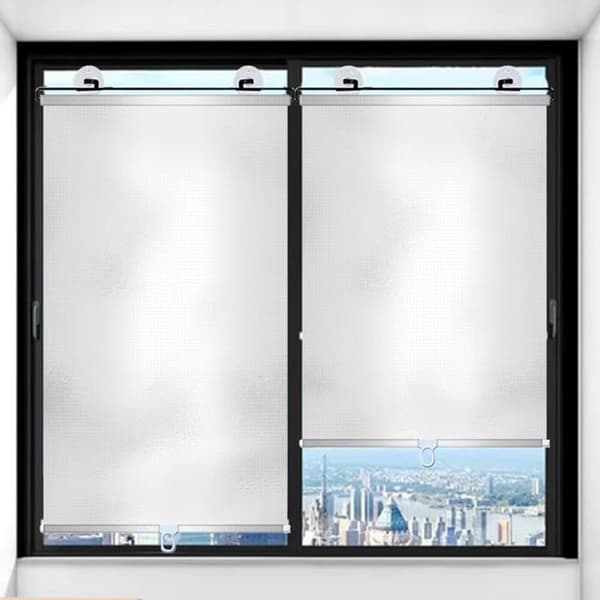 2-pack Blackout Roller Blinds with Suction Cups - Telescopic Portable Sunshade Roller Blind, Silver 40×60CM 40×60CM