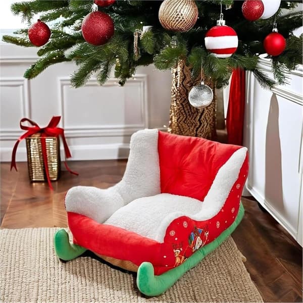 This sleigh-shaped nativity scene measures 60 x 37 x 28 cm. It's a fun and luxurious Christmas.