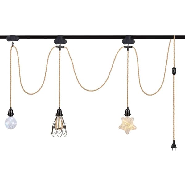 6.8M ChasLinen Electrical Cord, 2-Conductor, with E27 Socket and Switch, for DIY Lamp (Bulb Not Included)