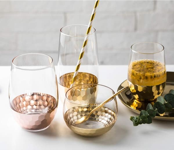 Biodegradable Paper Straws, 100 Pink Straws / Gold Straws for Party