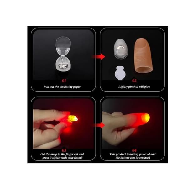 Thumb Lights - Unspecified - 6 pcs - Flashing LEDs - Magic Accessory - For Children[YJD]