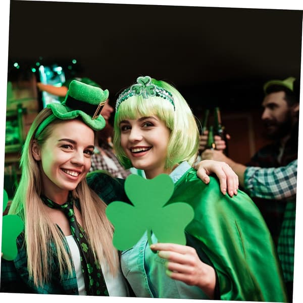 Kløverhårbånd til St. Patrick's Day, grønn, polyester PET -