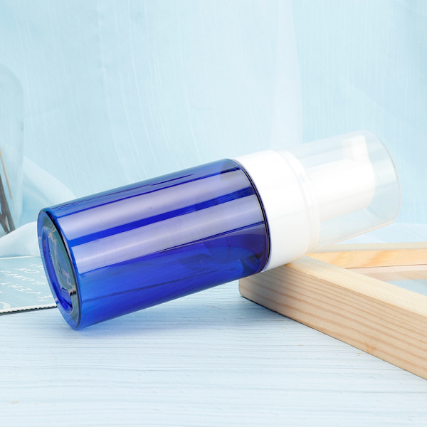 Portable Mousse Foaming Empty Bottle Refillable Travel Dispenser Container (Pump Head Blue)