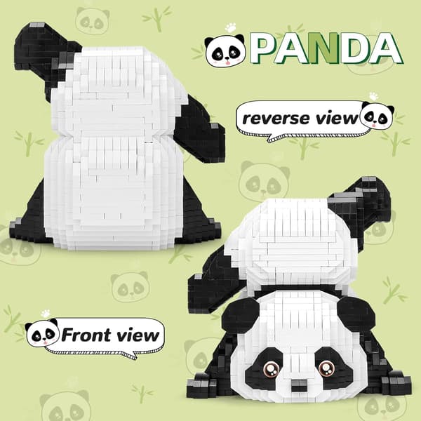 Mini Byggeklodser Dyresæt Tasker, 1325 Stk Mikro Mini Panda