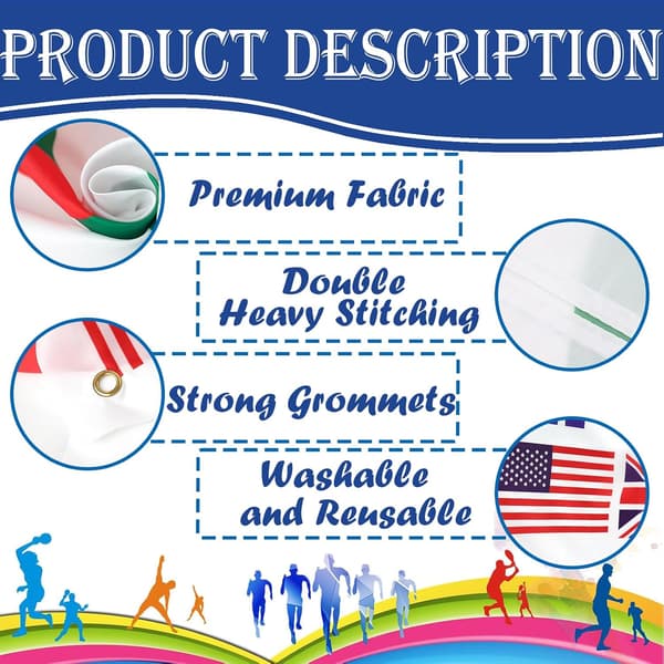 Olympic Flag, Olympic Decorations, 1 Pc Large Olympic Decoration Banner for 2024 Olympics Merchandise Rings Games (Olympic Flag)