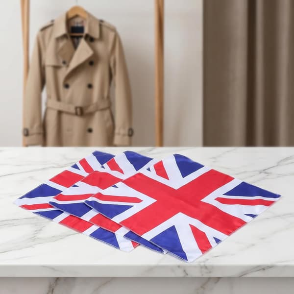 3 stk. kvinders trykte halstørklæde med Union Jack-mønster, polyester, universal pasform, letvægts, foldbart, britisk stil til fest og hverdag -
