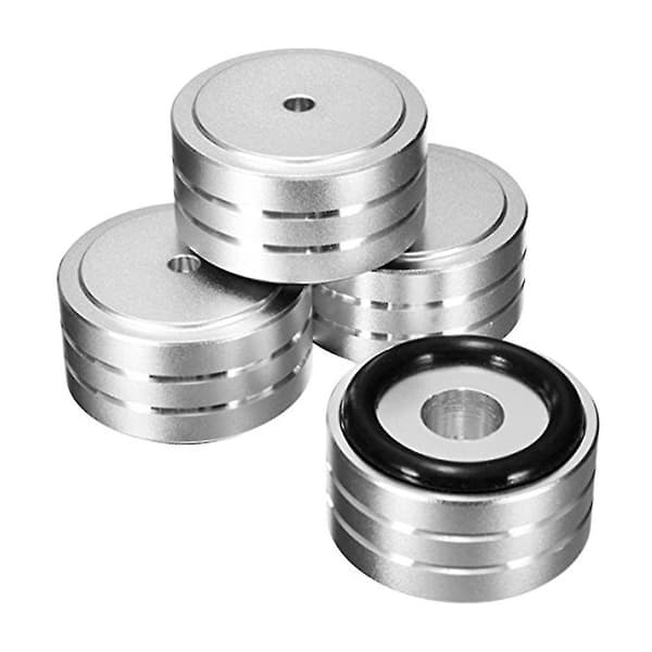 4 pcs 40x20mm Aluminum Hifi Amplifier Speaker Isolation Stand Turntable Dac Feet Pad (silver)