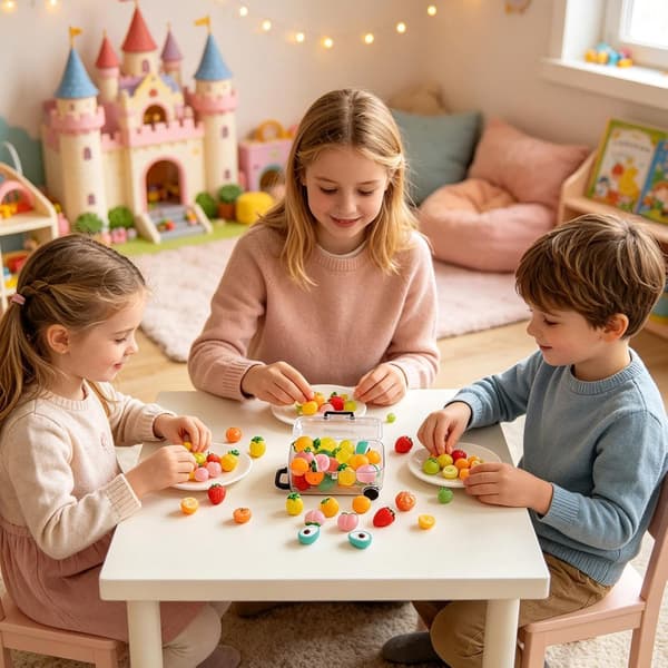Mini frugt 20 oplyste figurer med kuffert -