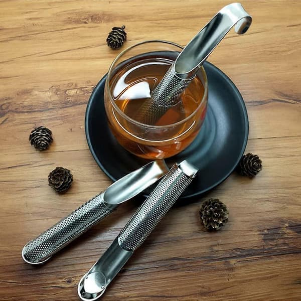 Rustfrit Stål Teinfuser Te Si Obsterm Steeper Te Diffuser Med Hængende Krog Holder Stick Rør Hul Steeper Til Løs Te, Rose, Kaffe