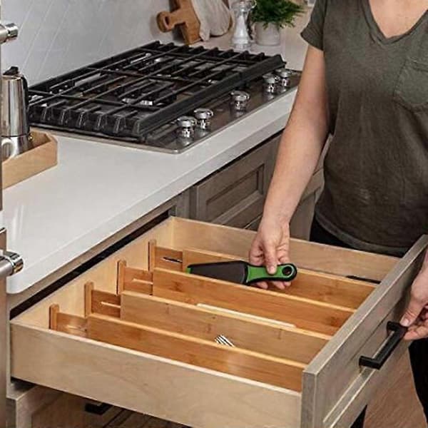 Adjustable Bamboo Drawer Dividers Expandable Organizer Household Bedroom Tool