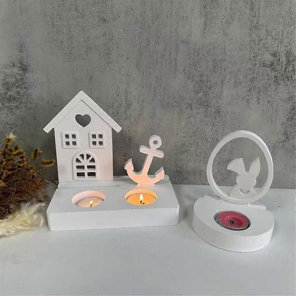 A Ornament Silikonform Lysestake Base Silikonform DIY Sement Gips Hjemmedekorasjoner Form Harpiksform