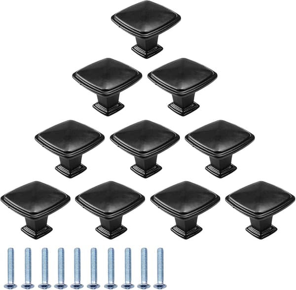 10 pcs Furniture Knobs Drawer Door Knobs Square Cabinet Handles 30MM