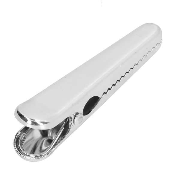 Sealing Clip 7.9cm Long Comfortable Handle Robust Design Internal Tooth Design Kitchen Utensil for Office Paper Photos Silver