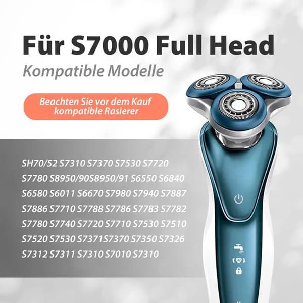 SH70 Komplet barberhoved - 1 stk. - Rustfrit stål - Præcisions-dobbeltblad - Til Series 7000 barbermaskiner