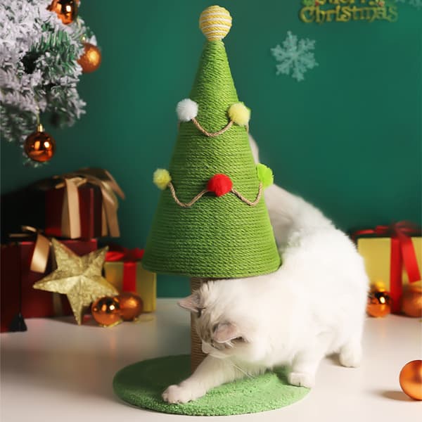 Cat Scratching Tree Pine Cedar Christmas Cat Tree for Adult Large Cats Scratching Tree Cute Toy Kitten Kitty Sisal Scratching Tree