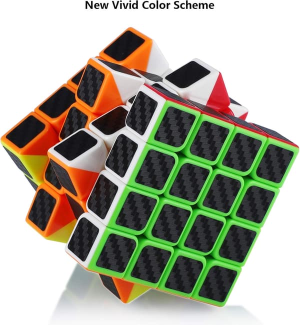Musta - Rubikin kuutio 4x4 4x4 hiilikuitutarra lahja lapsille