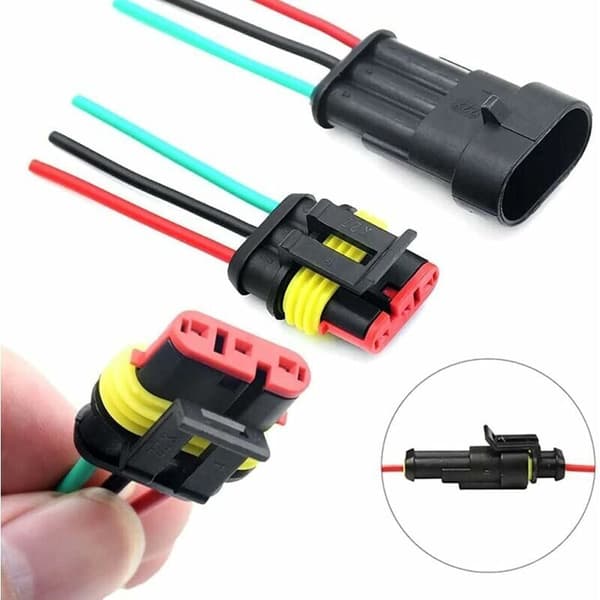 352 Pieces Waterproof Connector, Waterproof Electrical Connector Male and Female Plug, 1/2/3/4 Pin Electrical Cable Connector, Suitable for Motorcycle