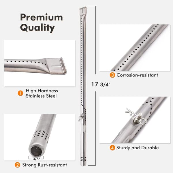 4-pack rostfria brännarrör kompatibelt med Charbroil Performance-grillar — originaldel G470-5200-W1