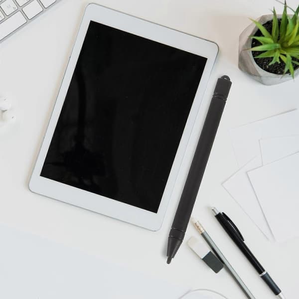 2 stk. universelle LCD-tabletpenne, digital stylus til maling, digital touchpen til avisredigering, tegning og design (sort)