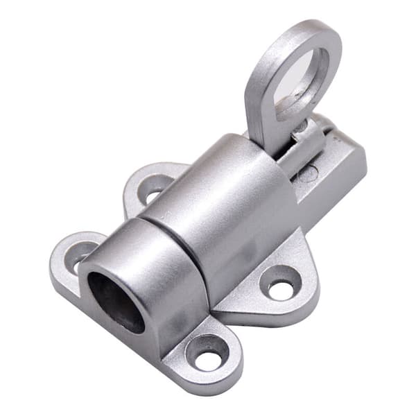 Sliding Door Lock, 1 Silver Grey Aluminum Alloy Latch, Small Thickened Spring Latch for Bathroom Door KLB
