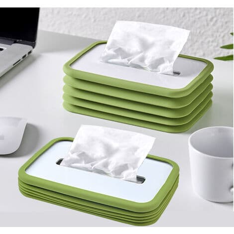 Silicone Tissue Box - Foldable Tissue Holder - Practical Tissue Holder - for Bathroom, Countertop, Home, Office, Car