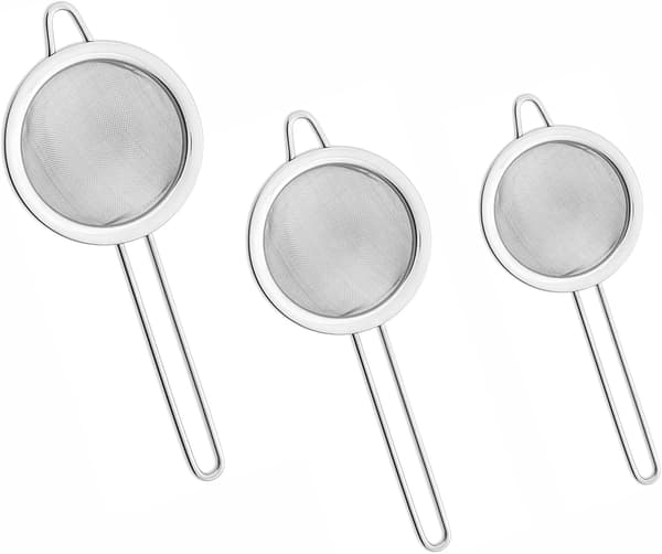 3-pak Te-si, Finmasket (7cm 8cm 10cm) Størrelse Rustfrit Stål DXGHC