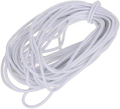 1/8-tums (3 mm) Vit Kraftig Stretch Rund Snöre Elastisk Snodd (Klippt 10 Yards) Vit Vit Vit