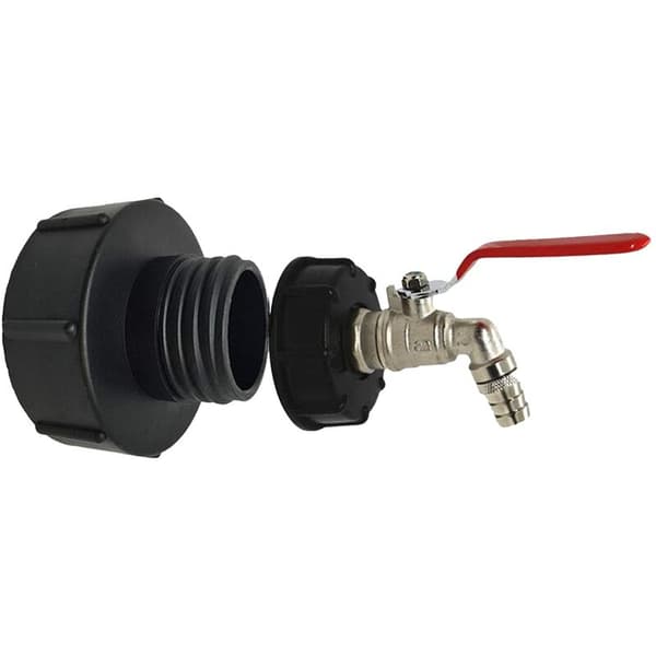 IBC Ton Barrel Valve Sealing Accessories Barrel Adapter Thick Thread 6 Point Faucet Red Handle