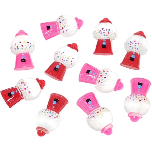 10 st Bubble Gum Machine Flatback Resin Pärlor för DIY