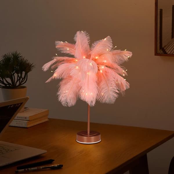 Modern fjäderbordslampa Sänglampa USB/batteri för sovrum sovrum varmvit kontor 3000K