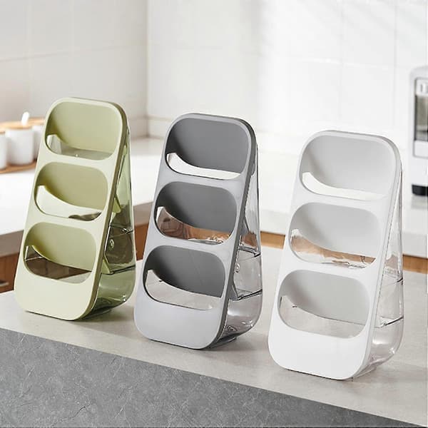 Chopsticks Spoon Holder Tilt Insert 3 Layers Chopsticks Cutlery Storage Rack Household Items-YNP White White